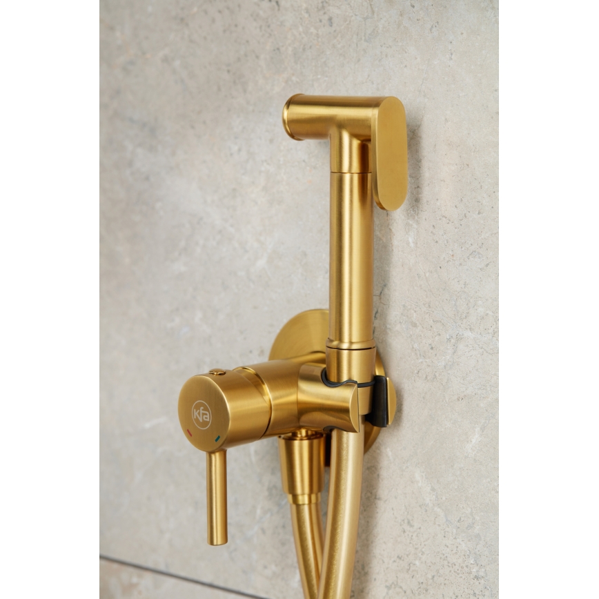 KFA Armatura 5039-512-31 - Grifo empotrado para bidé con ducha MOZA oro cepillado