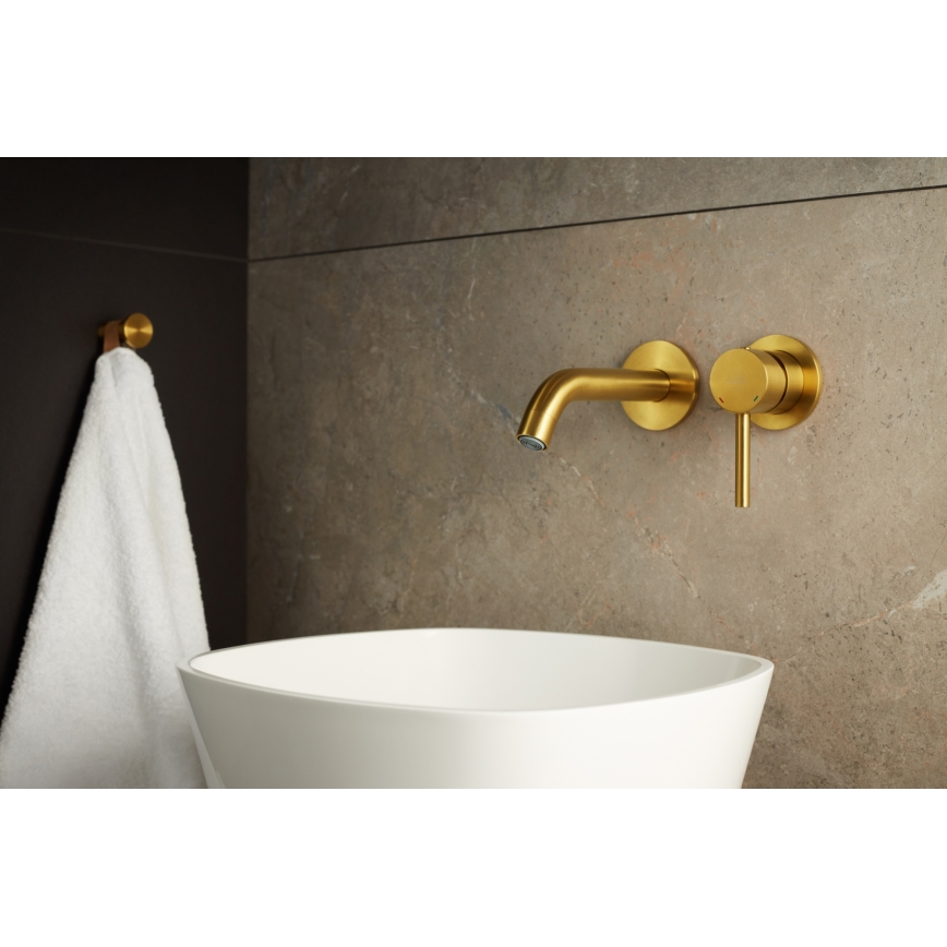 KFA Armatura 5039-810-31 - Grifo de lavabo para instalación empotrada MOZA oro cepillado