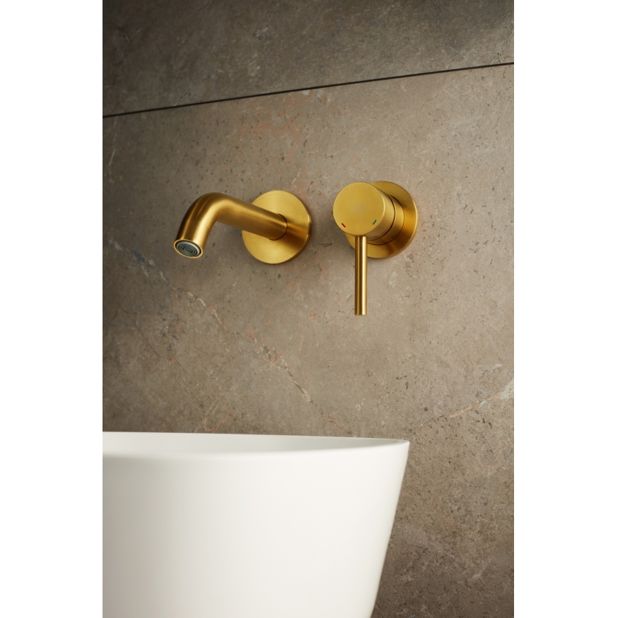 KFA Armatura 5039-810-31 - Grifo de lavabo para instalación empotrada MOZA oro cepillado