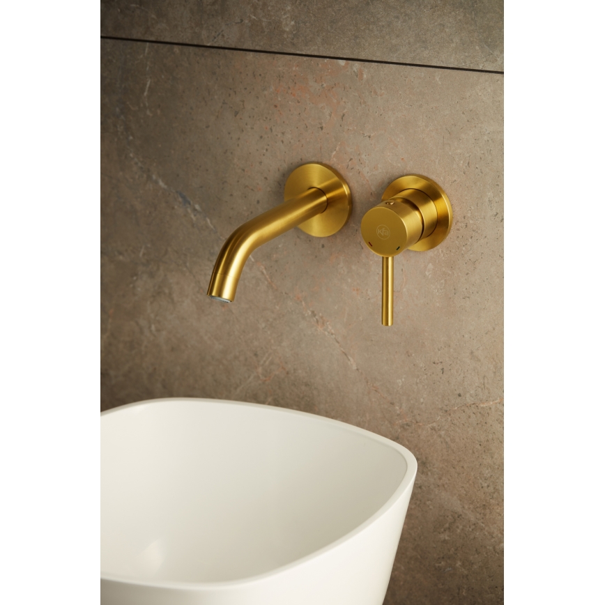 KFA Armatura 5039-810-31 - Grifo de lavabo para instalación empotrada MOZA oro cepillado