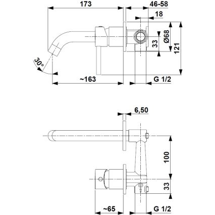 KFA Armatura 5039-810-31 - Grifo de lavabo para instalación empotrada MOZA oro cepillado