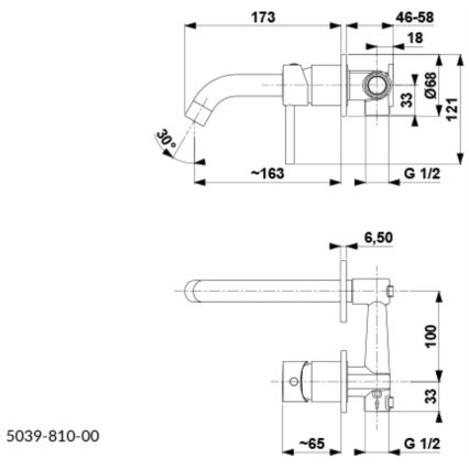 KFA Armatura 5039-810-81 - Grifo de lavabo para instalación empotrada MOZA mate negro