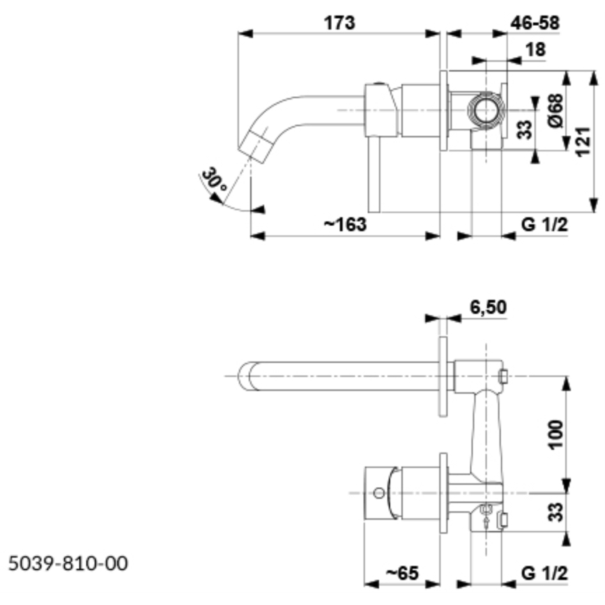 KFA Armatura 5039-810-81 - Grifo de lavabo para instalación empotrada MOZA mate negro