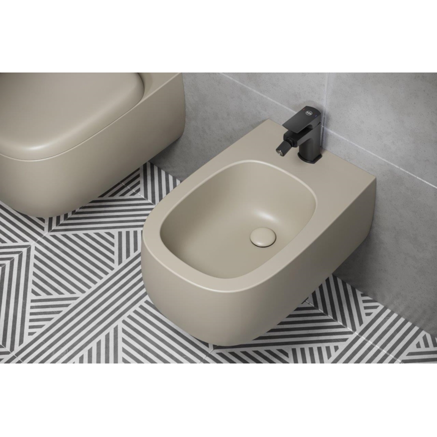 KFA Armatura 5537-015-81 - Grifo para bidé + desagüe con rebosadero MOKAIT latón/mate negro