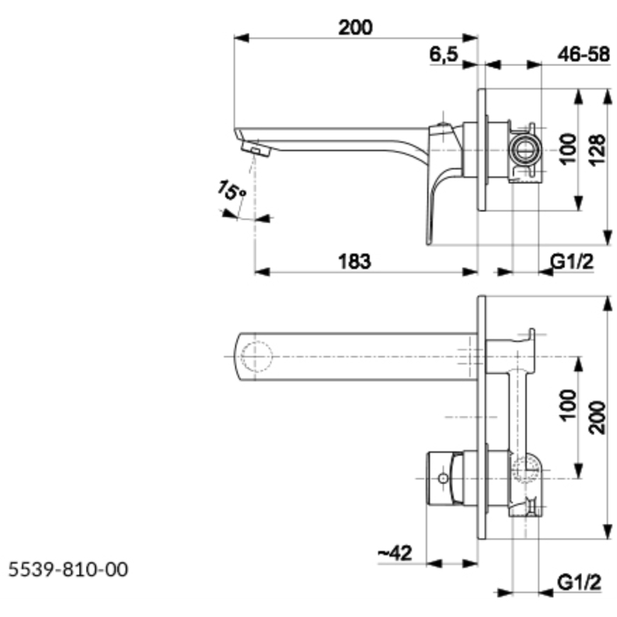 KFA Armatura 5539-810-00 - Grifo de lavabo para instalación empotrada MOKAIT cromo brillante