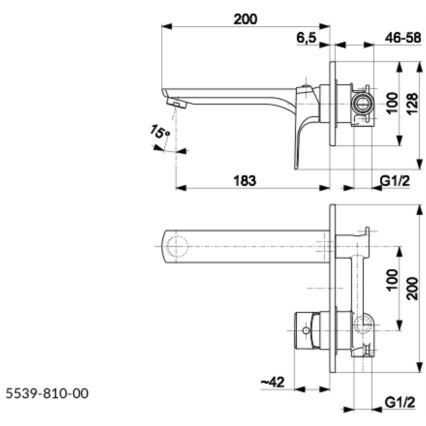 KFA Armatura 5539-810-81 - Grifo de lavabo para instalación empotrada MOKAIT latón/mate negro