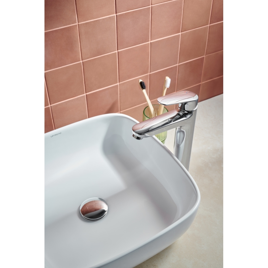 KFA Armatura 5552-712-00 - Grifo de lavabo + desagüe con rebosadero OTAVA 30,2 cm cromo brillante