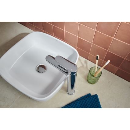 KFA Armatura 5552-712-00 - Grifo de lavabo + desagüe con rebosadero OTAVA 30,2 cm cromo brillante