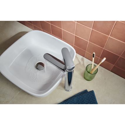 KFA Armatura 5552-712-00 - Grifo de lavabo + desagüe con rebosadero OTAVA 30,2 cm cromo brillante