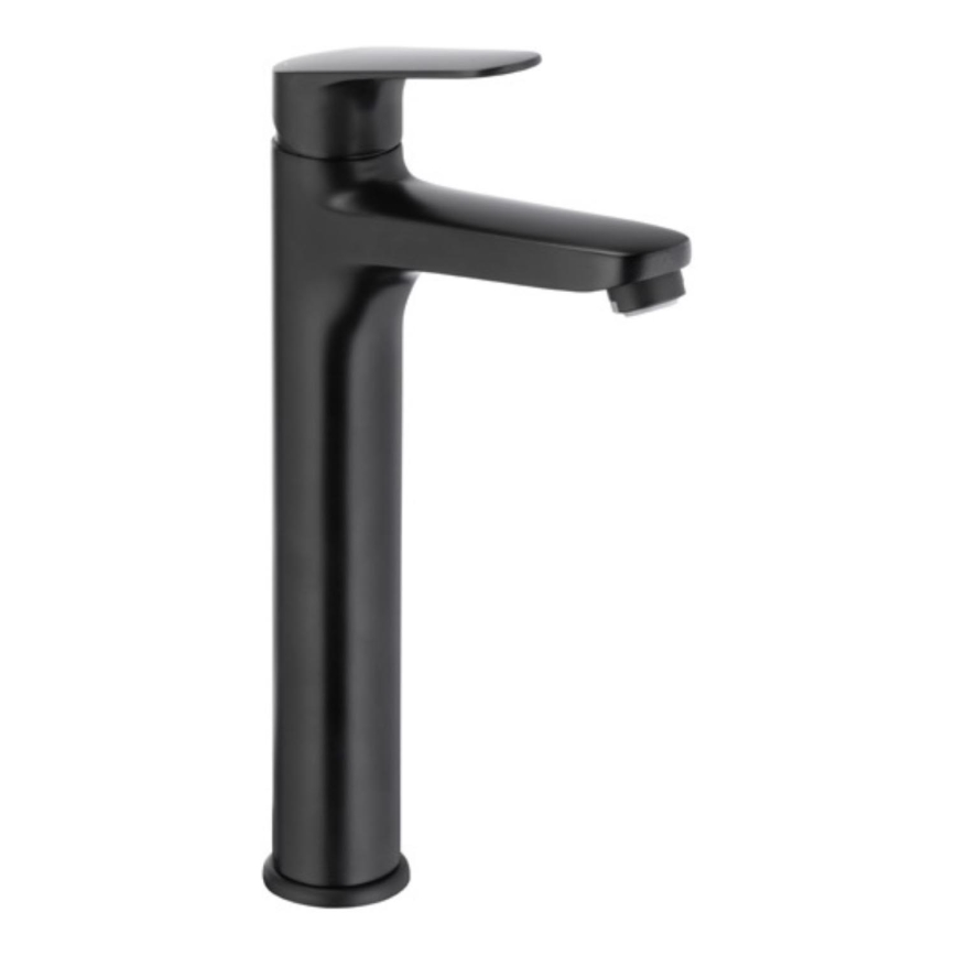 KFA Armatura 5552-712-81 - Grifo de lavabo + desagüe con rebosadero OTAVA 30,2 cm mate negro