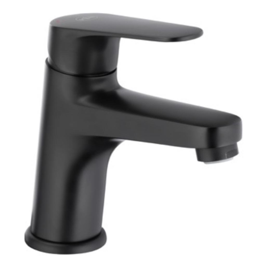 KFA Armatura 5552-815-81 - Grifo de lavabo + desagüe con rebosadero OTAVA 15 cm mate negro
