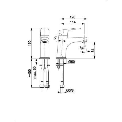 KFA Armatura 5552-815-81 - Grifo de lavabo + desagüe con rebosadero OTAVA 15 cm mate negro