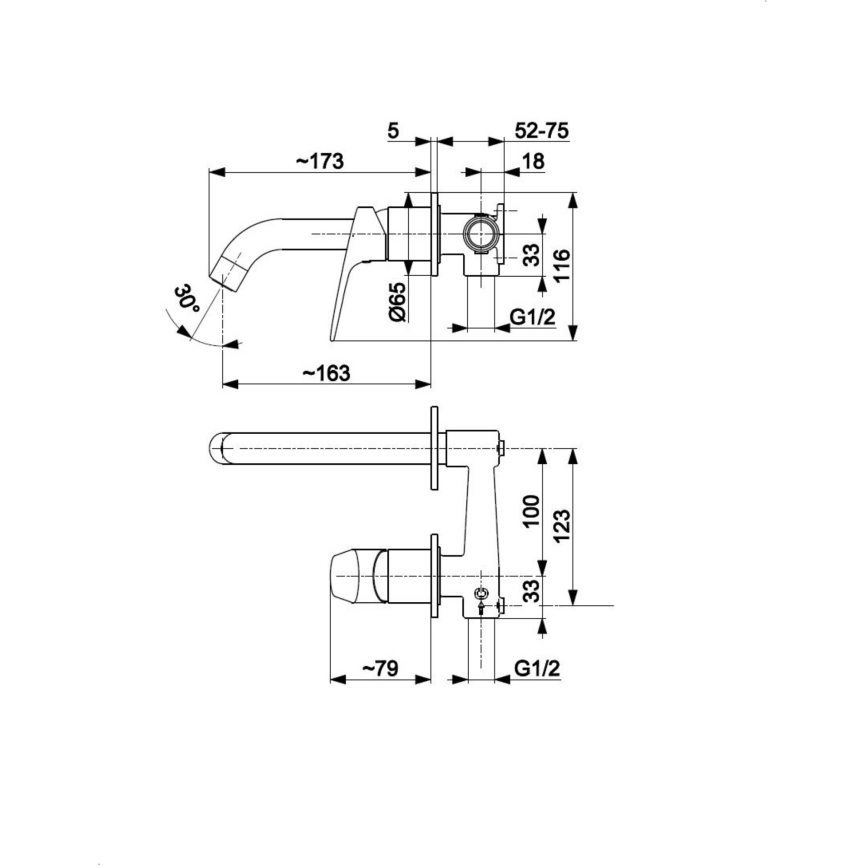 KFA Armatura 5559-810-81 - Grifo de lavabo para instalación empotrada OTAVA mate negro
