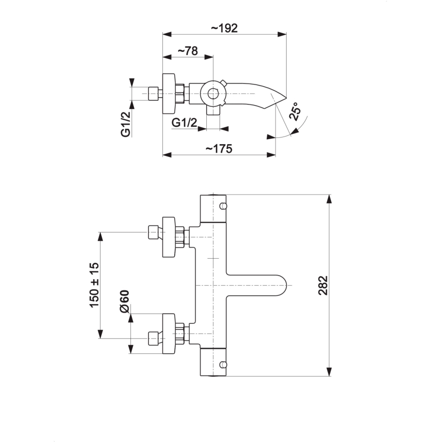 KFA Armatura 5734-010-00 - Grifo termostático para bañera MOZA cromo brillante