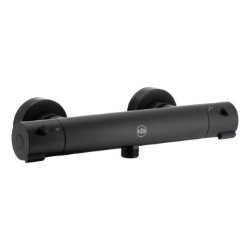 KFA Armatura 5736-010-81 - Grifo de ducha termostático MOZA mate negro