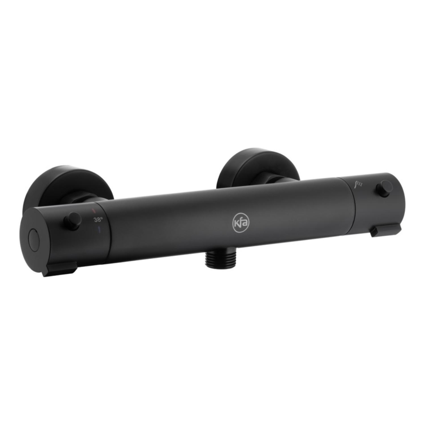 KFA Armatura 5736-010-81 - Grifo de ducha termostático MOZA mate negro