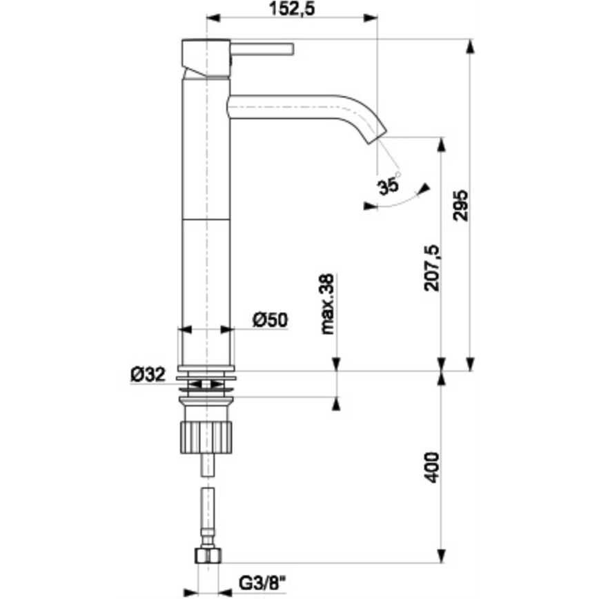 KFA Armatura 5822-612-81 - Grifo de lavabo NEDA 29,5 cm latón/mate negro