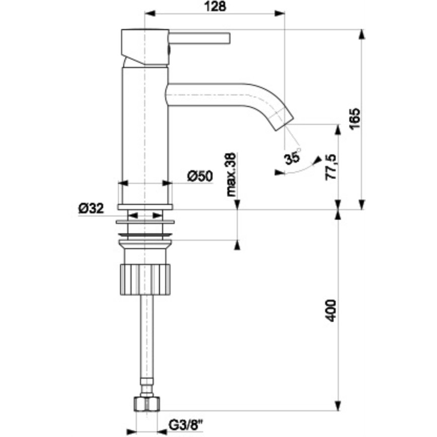 KFA Armatura 5822-815-81 - Grifo de lavabo + desagüe NEDA 16,5 cm latón/mate negro