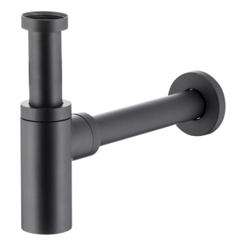 KFA Armatura 600-003-81 - Sifón redondo para lavabo latón/mate negro