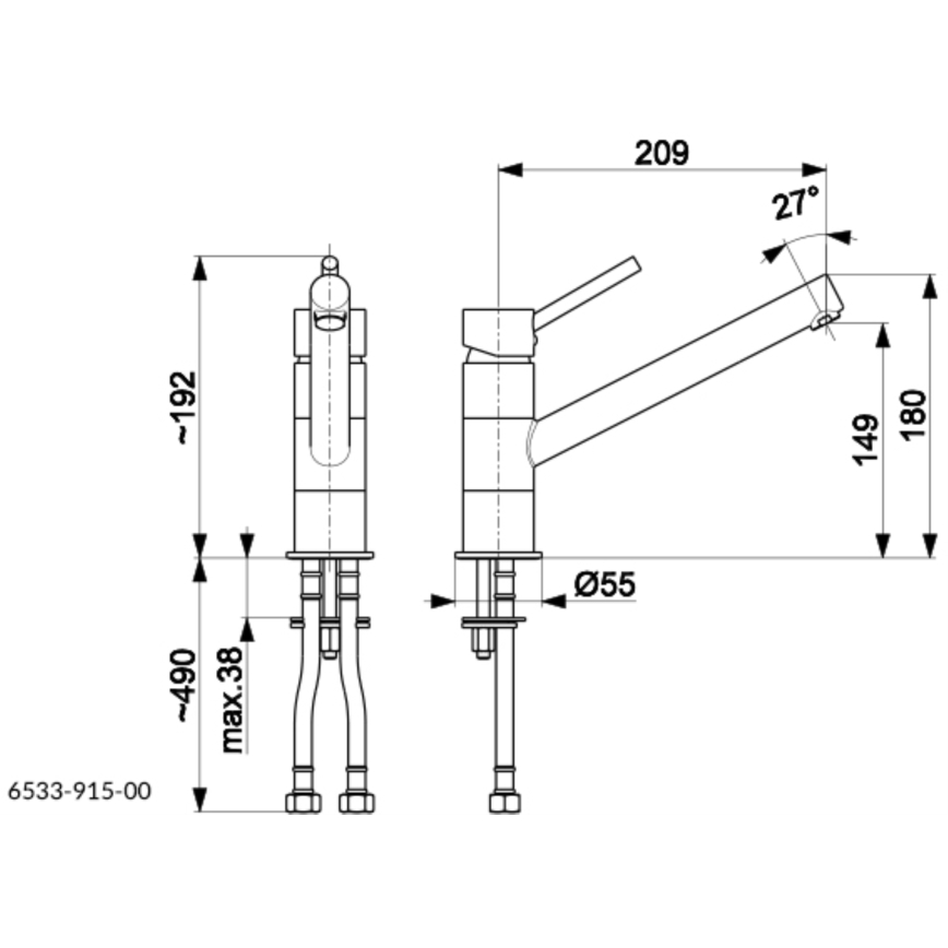 KFA Armatura 6533-915-00 - Grifo de fregadero ANDRA cromo brillante