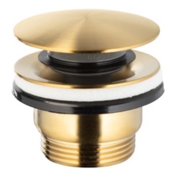 KFA Armatura 660-320-31 - Desagüe de lavabo CLICK-CLACK diá. 6,6 cm acero inoxidable/oro cepillado
