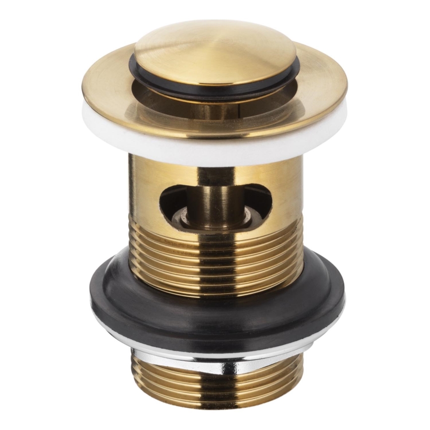 KFA Armatura 660-354-31 - Lavabo desagüe con rebosadero CLICK-CLACK diá. 6,2 cm latón/oro cepillado