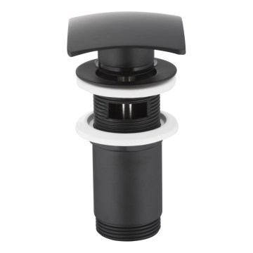 KFA Armatura 660-454-81 - Desagüe para lavabo con rebosadero CLICK-CLACK 7x7 cm negro mate
