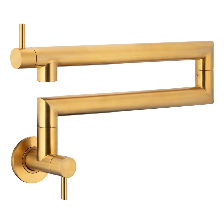 KFA Armatura 6623-030-31 - Grifo de cocina con articulación DUERO POT FILLER acero inoxidable/oro cepillado