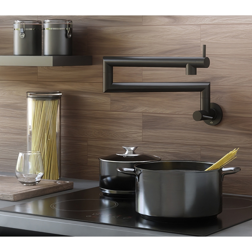 KFA Armatura 6623-030-81 - Grifo de cocina con articulación DUERO POT FILLER acero inoxidable/mate negro