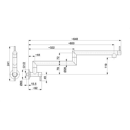 KFA Armatura 6623-030-81 - Grifo de cocina con articulación DUERO POT FILLER acero inoxidable/mate negro