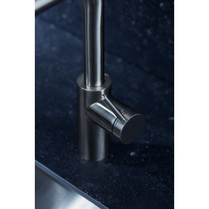 KFA Armatura 6623-110-22 - Grifo de fregadero con rociador extraíble DUERO BASIC acero inoxidable