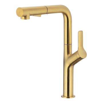 KFA Armatura 6623-220-31 - Grifo de fregadero con rociador extraíble DUERO DESIGN acero inoxidable/oro cepillado