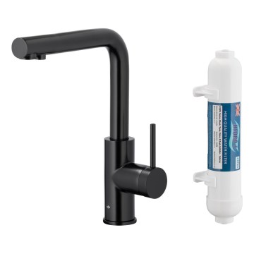 KFA Armatura 6623-912-81 - Grifo de agua filtrada DUERO PURE acero inoxidable/mate negro + filtro