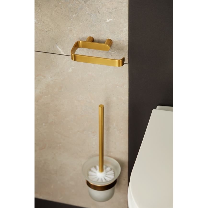 KFA Armatura 864-022-31 - Portarrollos de papel higiénico acero inoxidable/oro cepillado