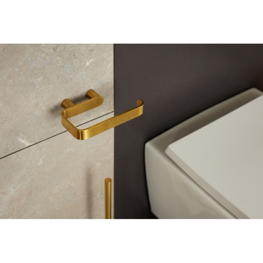 KFA Armatura 864-022-31 - Portarrollos de papel higiénico acero inoxidable/oro cepillado