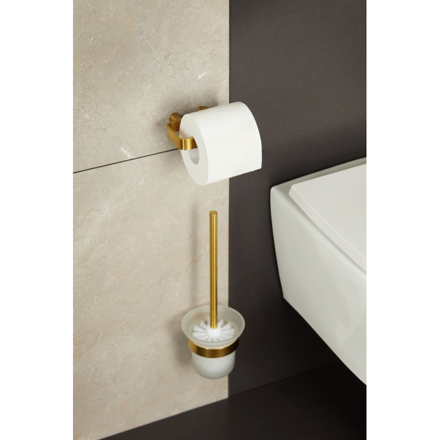KFA Armatura 864-022-31 - Portarrollos de papel higiénico acero inoxidable/oro cepillado