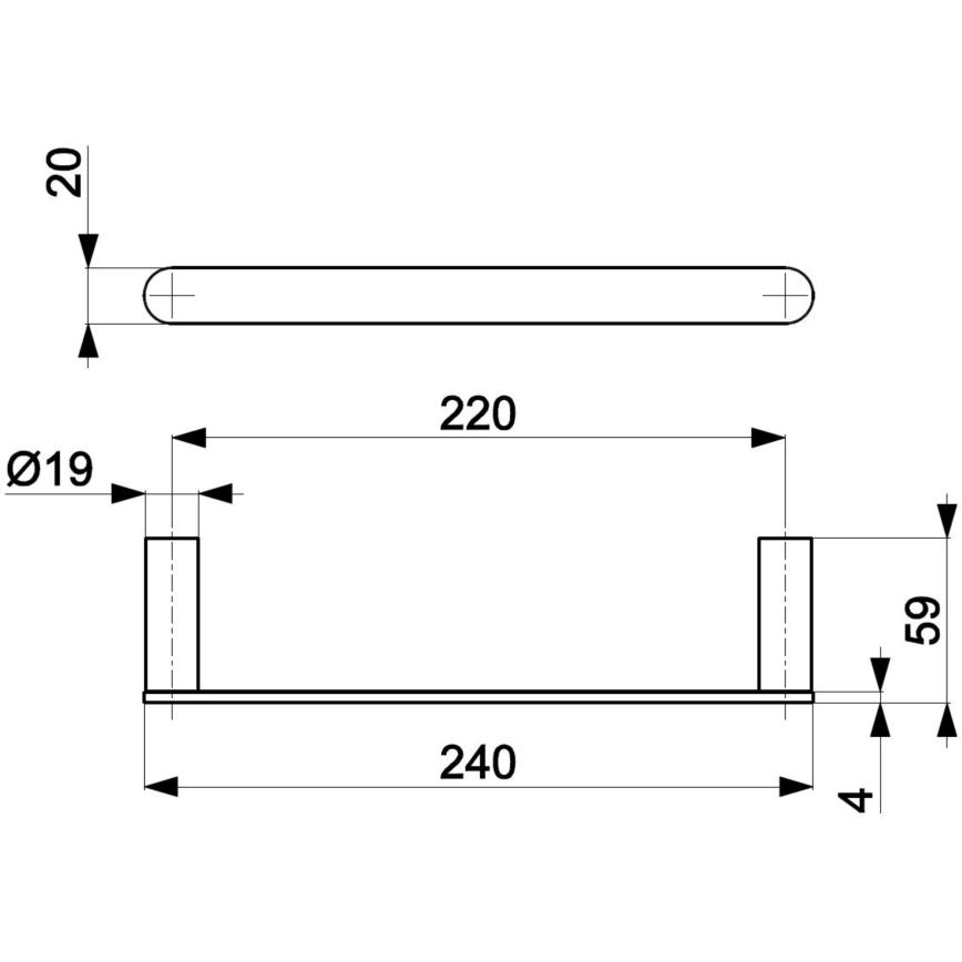 KFA Armatura 864-025-00 - Toallero de pared 24 cm cromo brillante