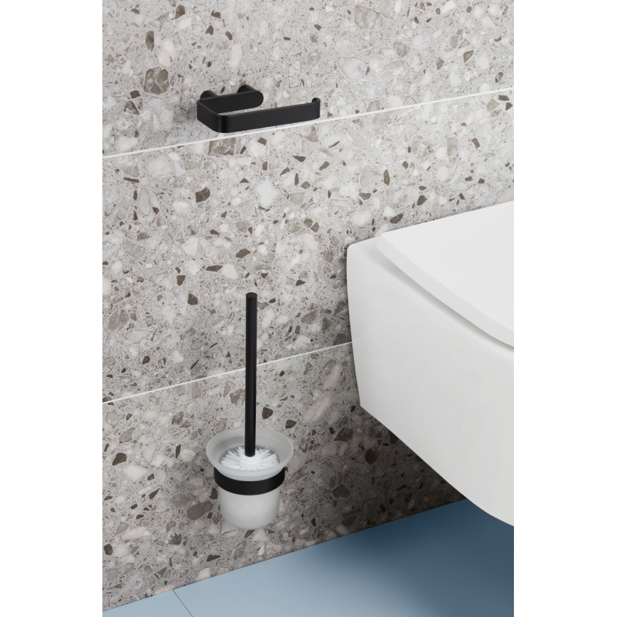 KFA Armatura 864-031-81 - Cepillo de inodoro montado en la pared mate negro