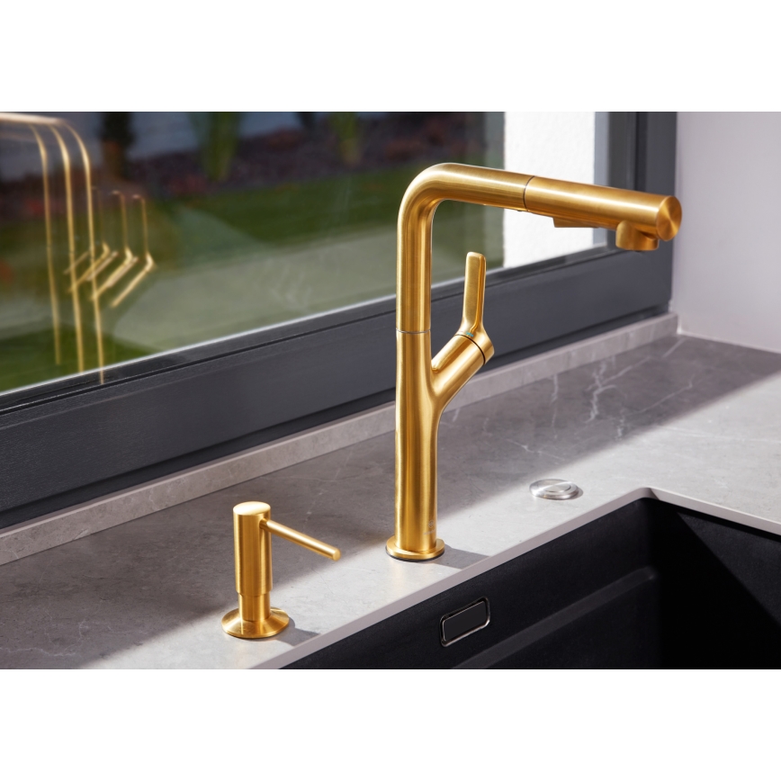 KFA Armatura 990-100-31 - Dispensador de jabón empotrado DUERO acero inoxidable/oro cepillado