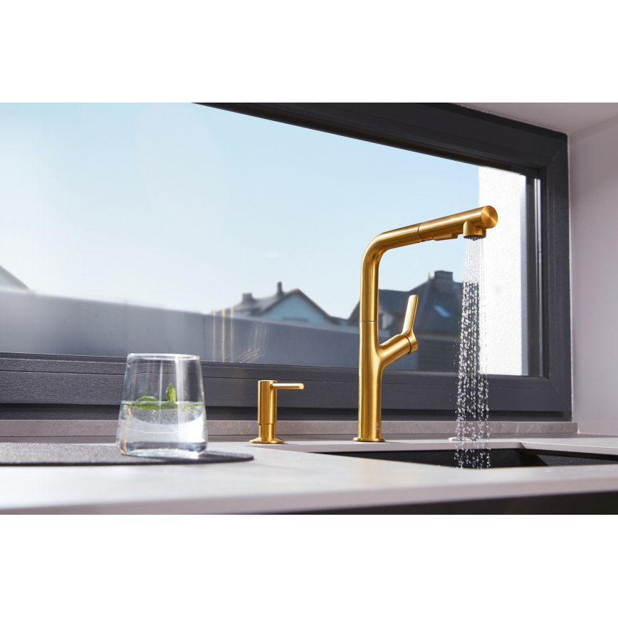 KFA Armatura 990-100-31 - Dispensador de jabón empotrado DUERO acero inoxidable/oro cepillado