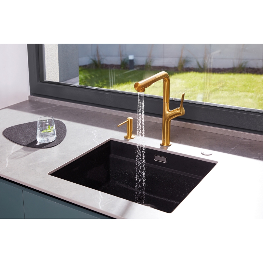 KFA Armatura 990-100-31 - Dispensador de jabón empotrado DUERO acero inoxidable/oro cepillado