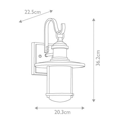 Kichler - Aplique de exterior RIVERWOOD 1xE27/100W/230V IP44 antracita