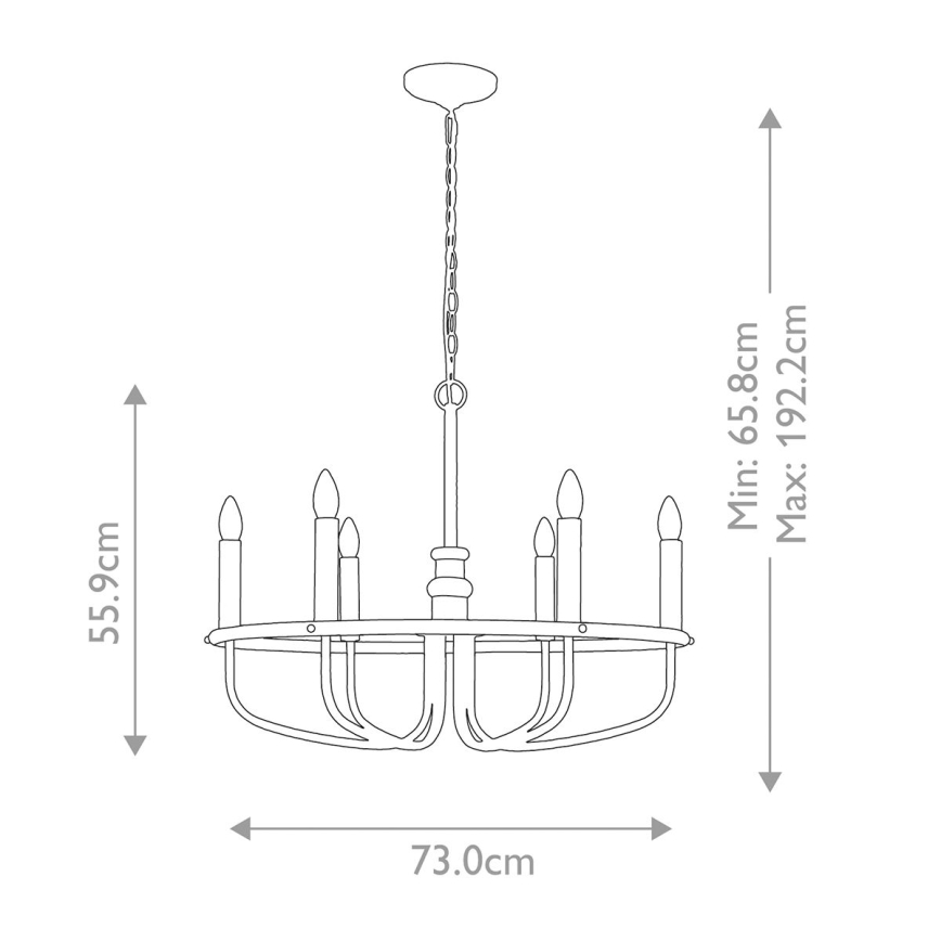 Kichler - Lámpara colgante con cadena CAPITOL HILL 6xE14/40W/230V