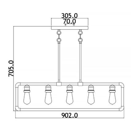 Kichler - Lámpara colgante IMAHN 5xE27/60W/230V