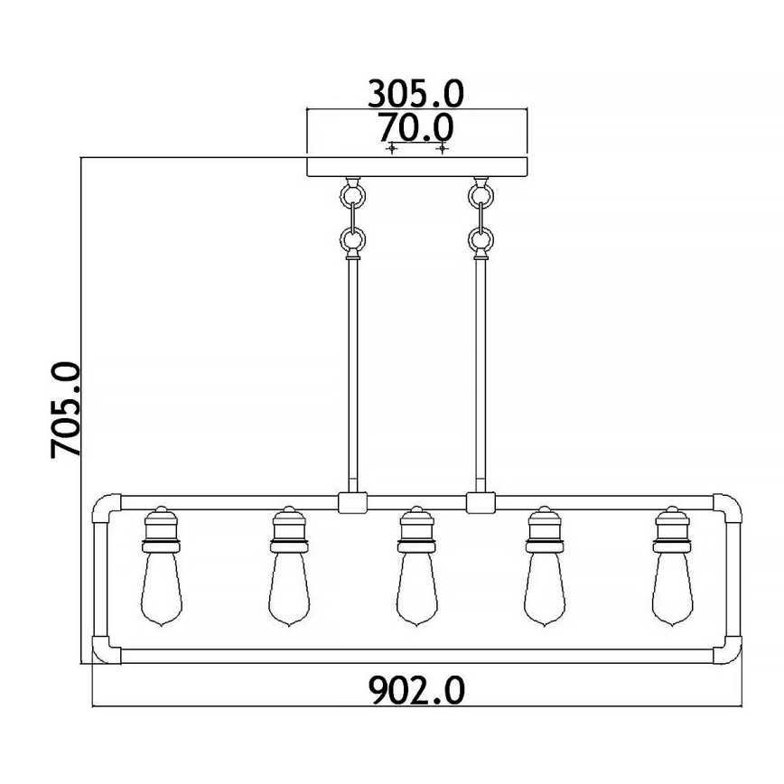 Kichler - Lámpara colgante IMAHN 5xE27/60W/230V