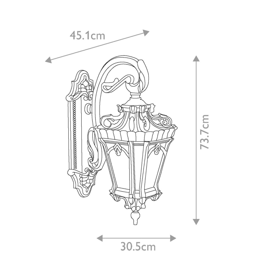 Kichler - Aplique de exterior TOURNAI 3xE14/60W/230V IP44
