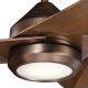 Kichler - Ventilador de techo LED regulable JADE LED/18W/230V marrón + control remoto