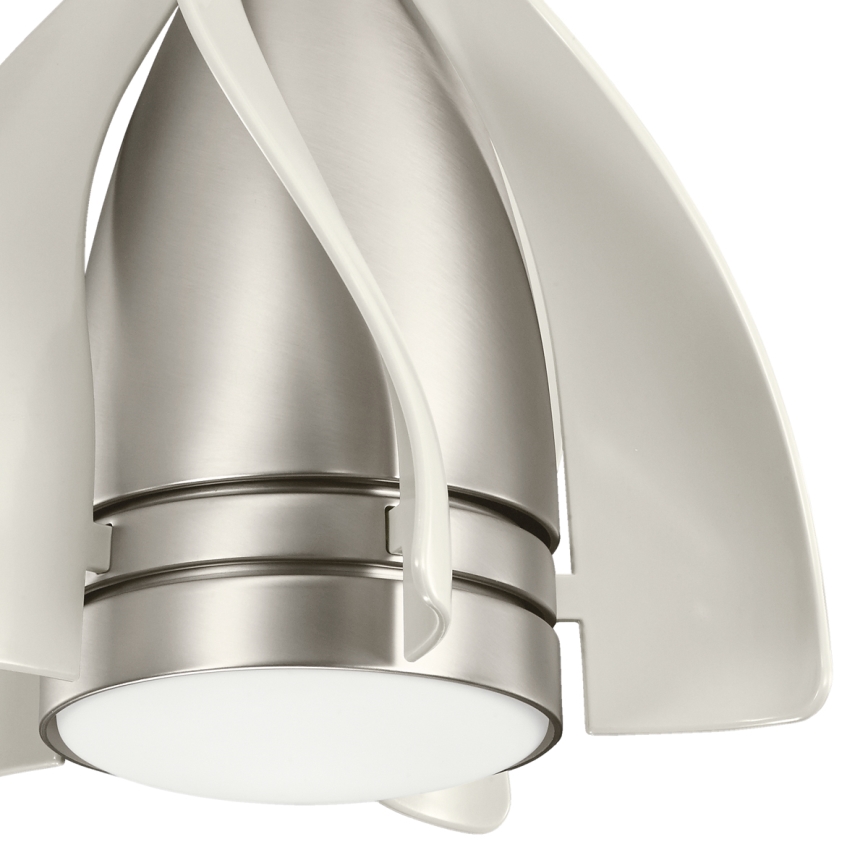 Kichler - Ventilador de techo LED regulable TERNA LED/10W/230V cromo mate/blanco + control remoto