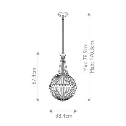 Kichler - Lámpara colgante ASTER 3xE14/60W/230V dorado