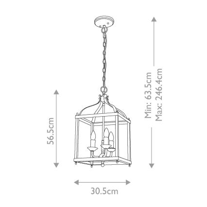 Kichler - Lámpara colgante con cadena LARKIN 3xE14/60W/230V antracita